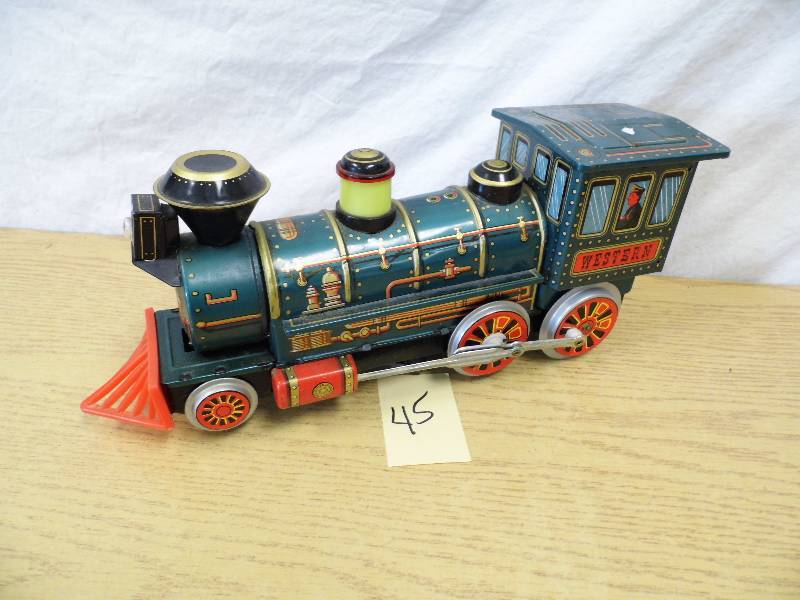 lot 45 image: Western Locomotive Tin Toy