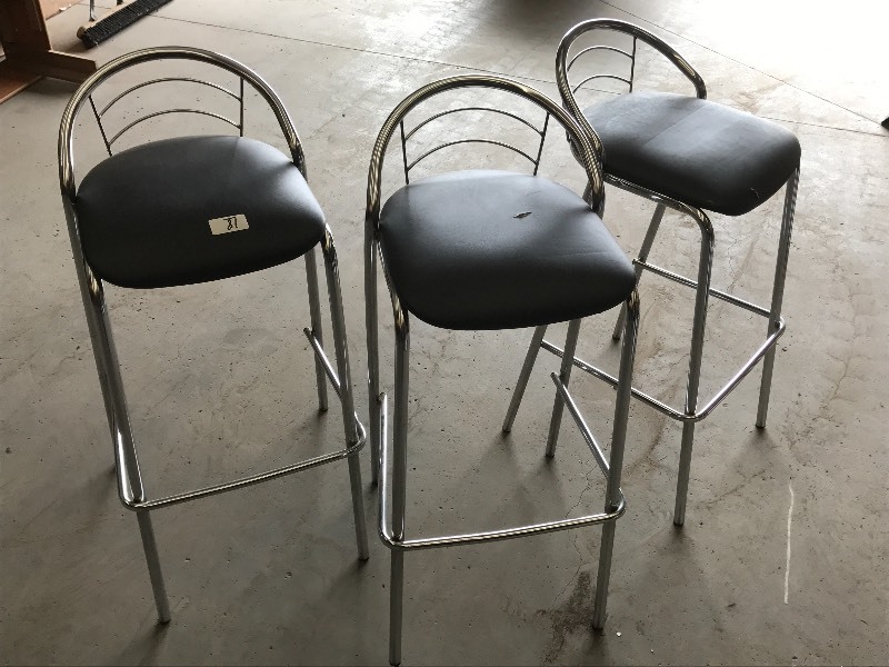 (3) Steel-Framed Bar Stools ...