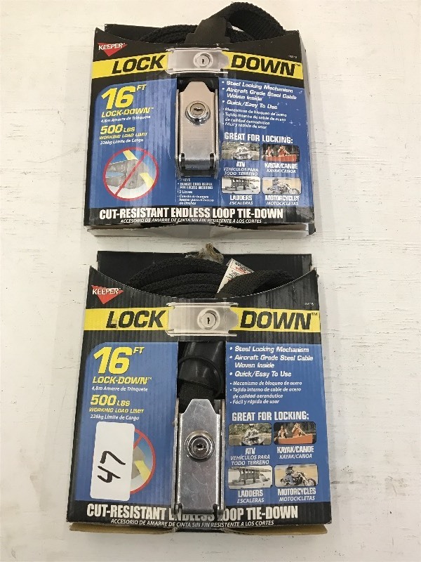 (2) New Lock-Down 16ftx500# Tie-Dow...
