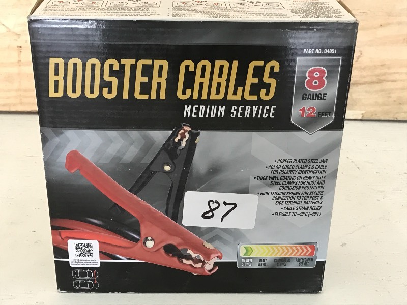 New 8-Gauge 12ft Booster Cable Set ...