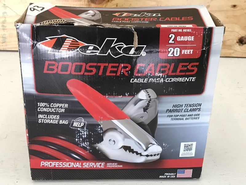 New 2-Gauge 20ft Booster Cable Set ...