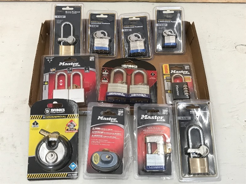 Flat Of Assorted New Padlocks LE New Products 37 KBID