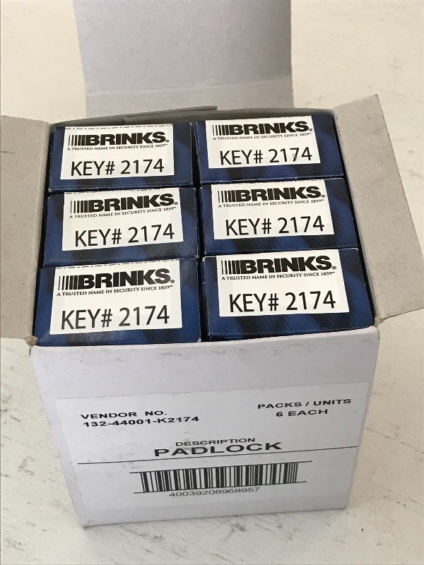 New 6-Pack Of Brinks Padlocks--Keye...