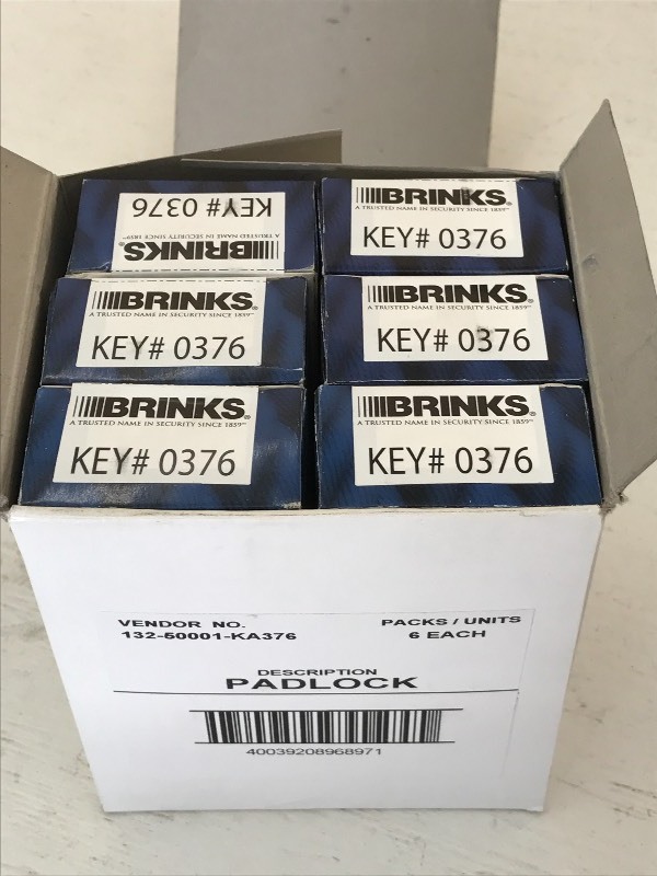 New 6-Pack Of Brinks Padlocks--Keye...