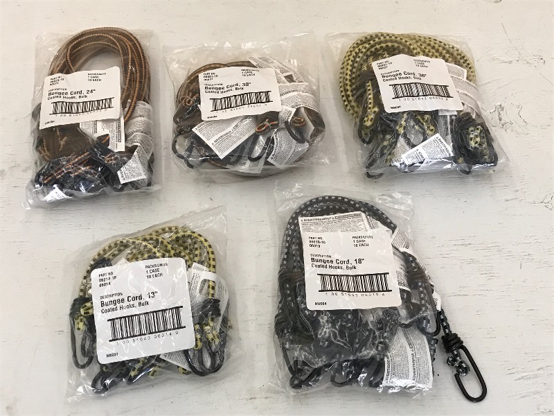 (5) New 10-Packs Of Bungee Straps ...