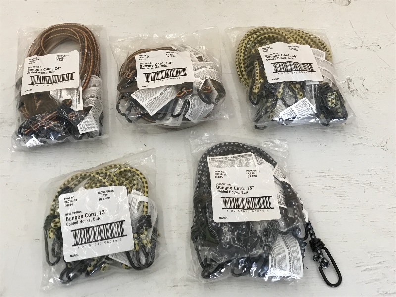 (5) New 10-Packs Of Bungee Straps ...