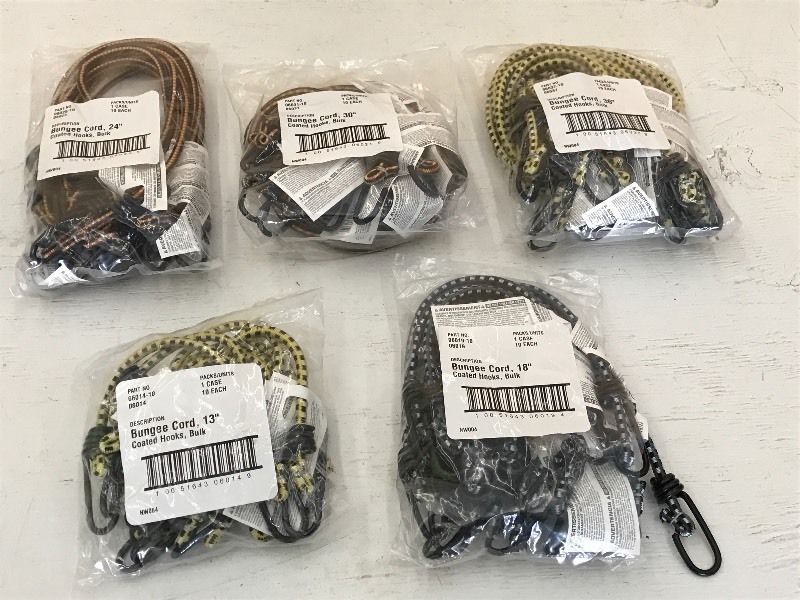 (5) New 10-Packs Of Bungee Straps ...