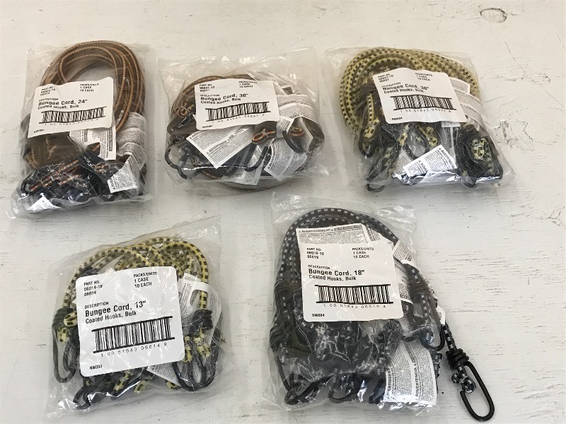 (5) New 10-Packs Of Bungee Straps ...