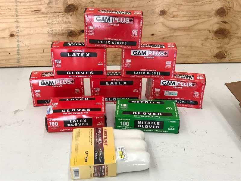Lot Of (7) Packs Of New Latex Glove...
