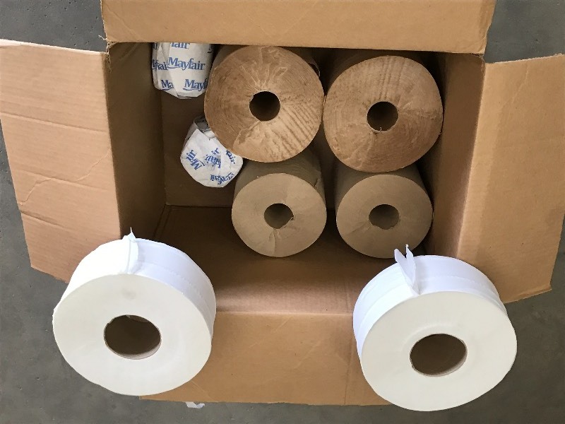 Box Of Assorted New Toilet Paper & ...