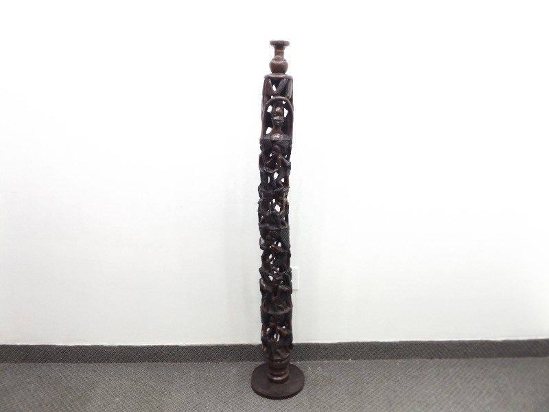 lot 22 image: Large Hand Carved Wood African 4-Piece Sculpture
