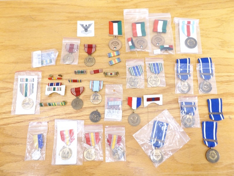 lot 37 image: Lot of US and Foreign Military Medals and Ribbons