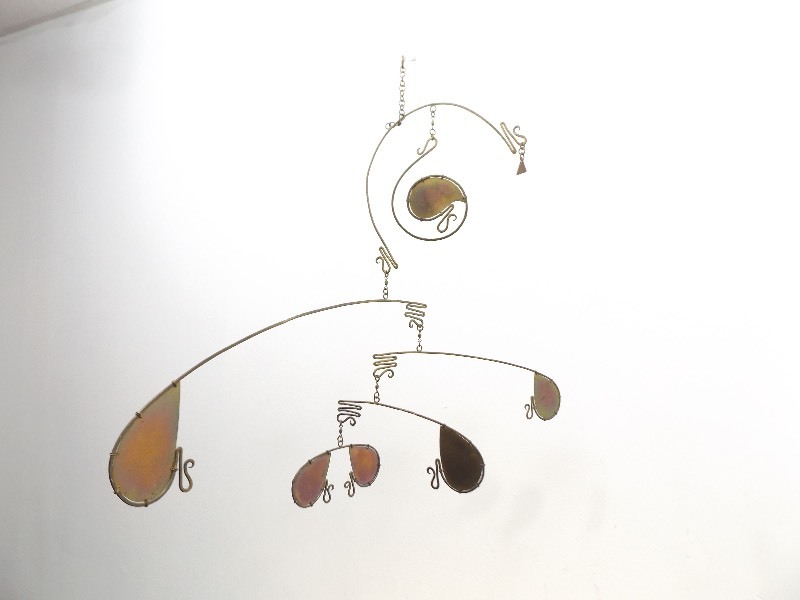 lot 45 image: Hand Crafted Folk Art Brass and Copper Celtic Themed Mobile