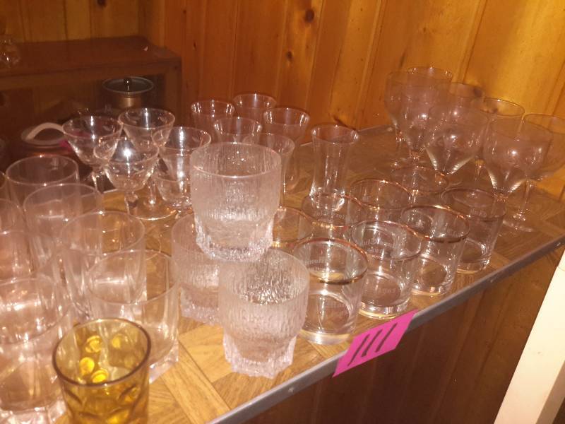 lot 111 image: Misc. Wine and other glasses as pictured.. Bring your own packaging