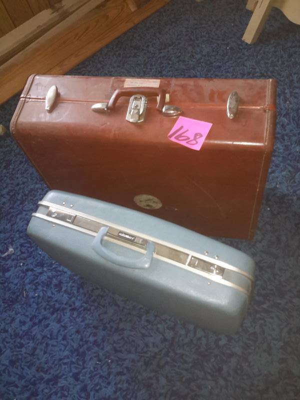 lot 168 image: 3 vintage suit cases as shown.