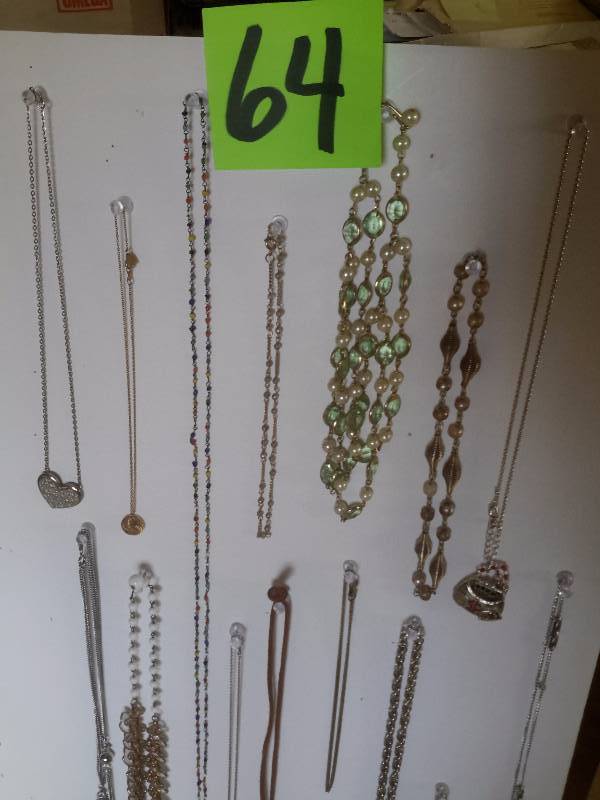 lot 64 image: Misc. necklaces as pictured