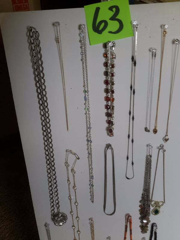 lot 63 image: Misc. necklaces as pictured