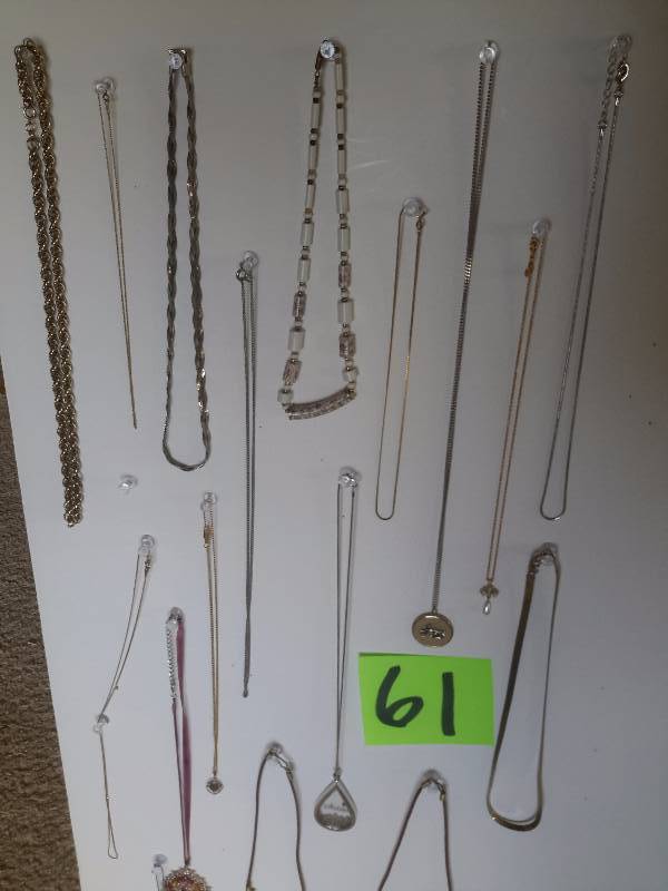 lot 61 image: Misc. necklaces as pictured