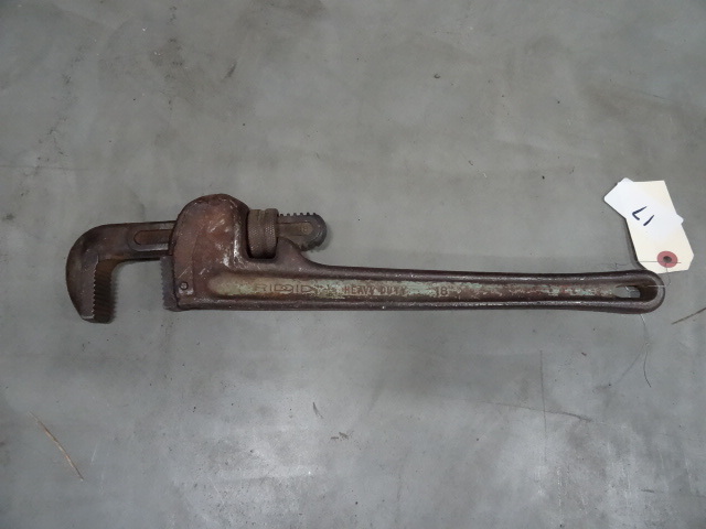 Ridgid 18 cast pipe wrench...
