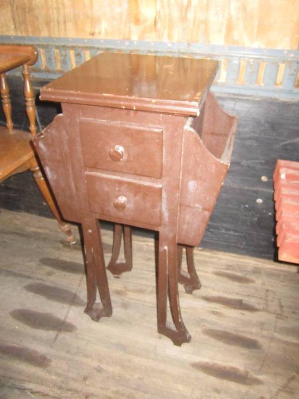 lot 5 image: Antique wood stand 30 tall...