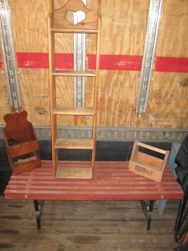 lot 7 image: Vintage bench and display pieces...