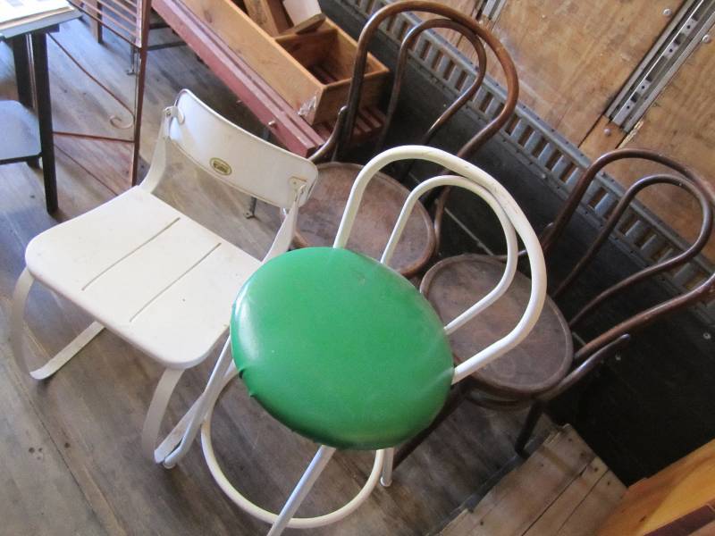 lot 8 image: Lot of vintage chairs and Ironrite ...
