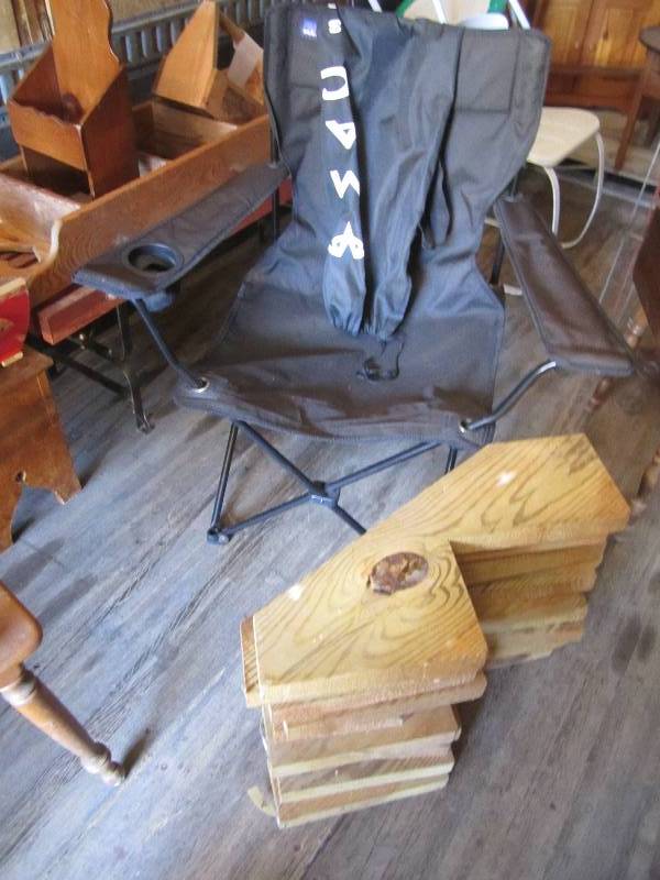 lot 33 image: Camp chair and 11 pre cut steps...