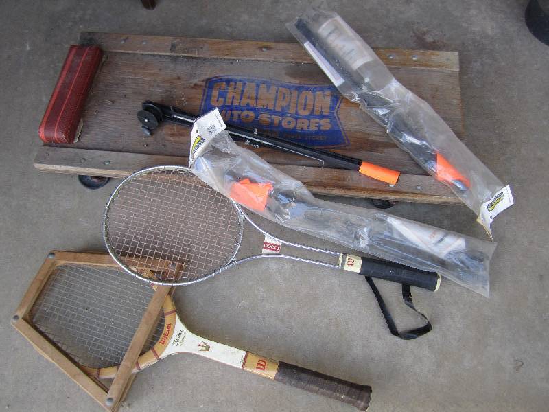 lot 71 image: Racquets and mechanics creeper and...