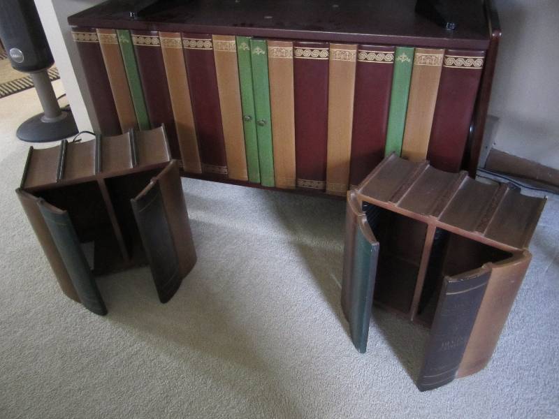 lot 146 image: Bookend theme TV stand with side CD...