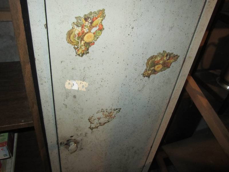 lot 174 image: Metal cabinet 64 tall 14 wide...