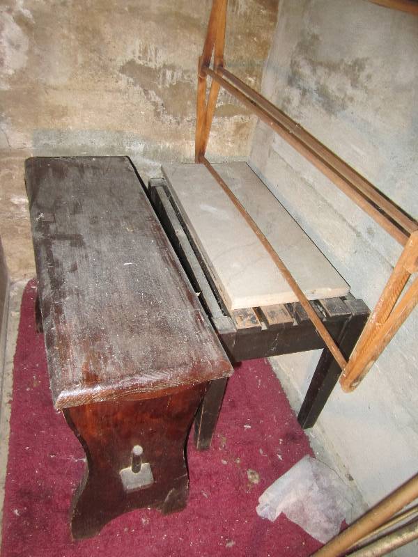 lot 177 image: 2 Vintage benches, one has a marble...