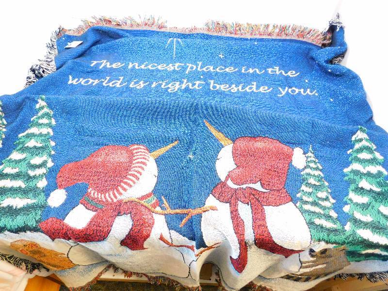 lot 64 image: Snowman Beside You Throw