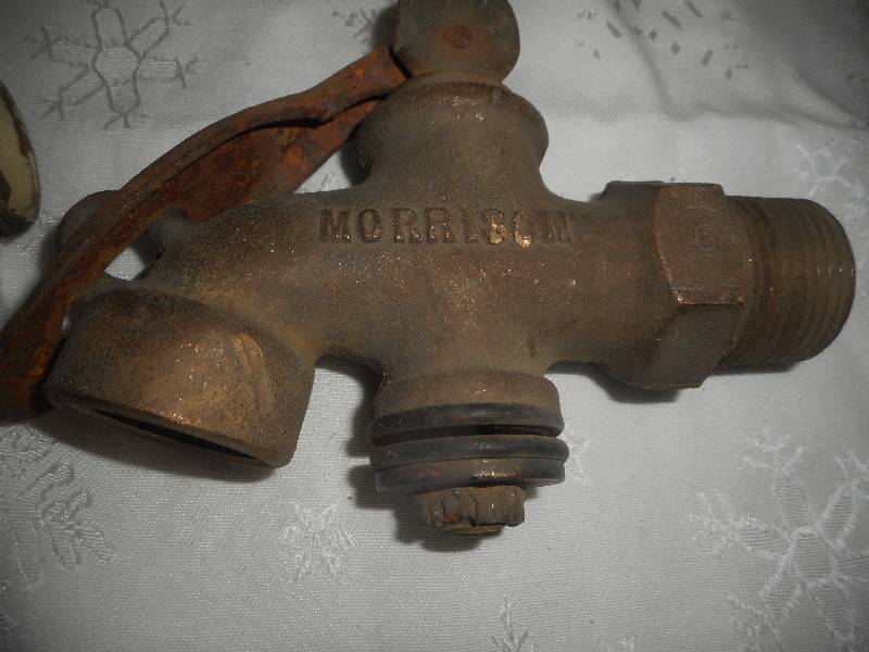 lot 2 image: 2 ANTIQUE BRASS WATER TAPS