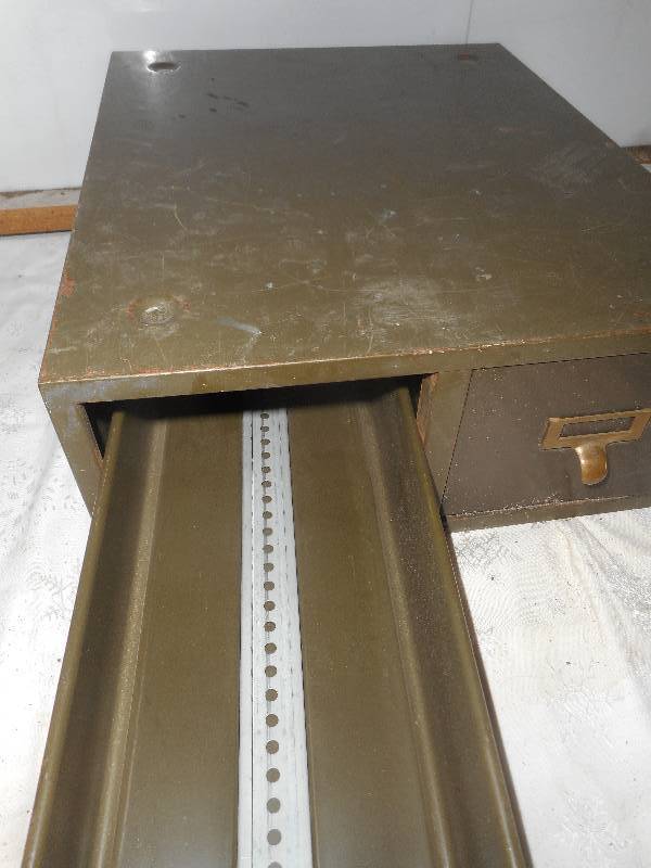 lot 63 image: DOUBLE 2  DRAWER METAL PARTS CABNET