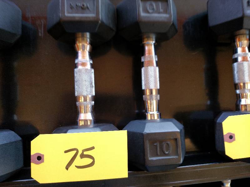 lot 75 image: (2) Asstd 10 lb. Dumb Bells...