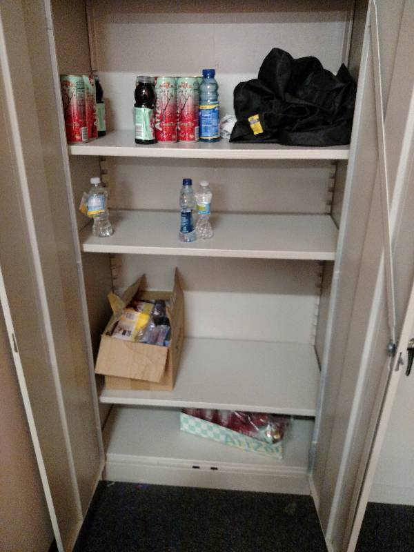 lot 163 image: 2 Door Cabinet with Contents, No Ke...