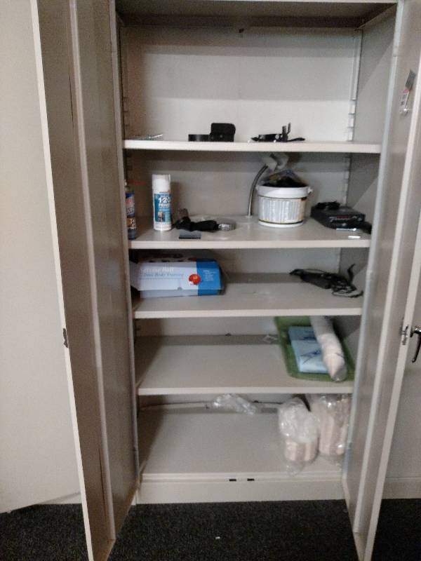 lot 164 image: 2 Door Cabinet with Contents, No Ke...