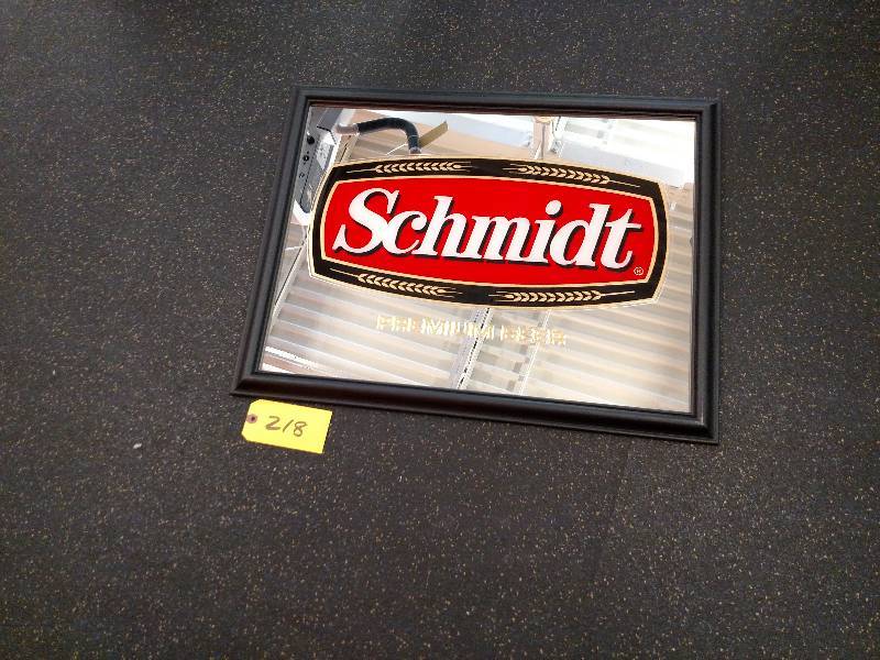 lot 218 image: Schmidt Premium Beer Mirror, New, 2...