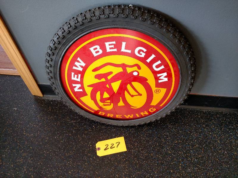 lot 227 image: Fat TireNew Belgium Tire Sign, 20...