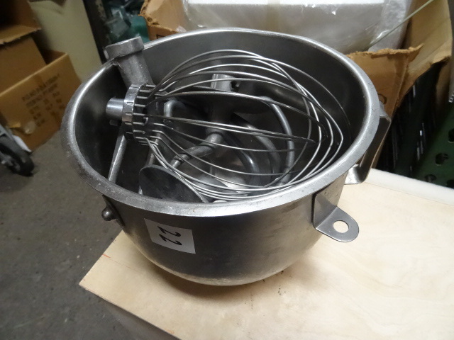 8 Qt Hobart mixer bowl with misc at...