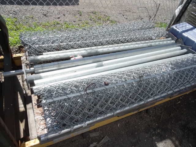 Chain link fence and poles. Misc ha...