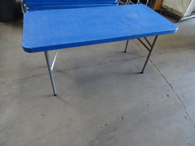 60 x 29 Blue poly folding table. ...