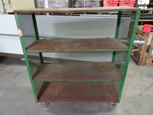 Metal 4 tier warehouse cart on whee...