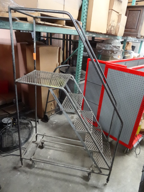 5 step portable stairs on wheels. B...