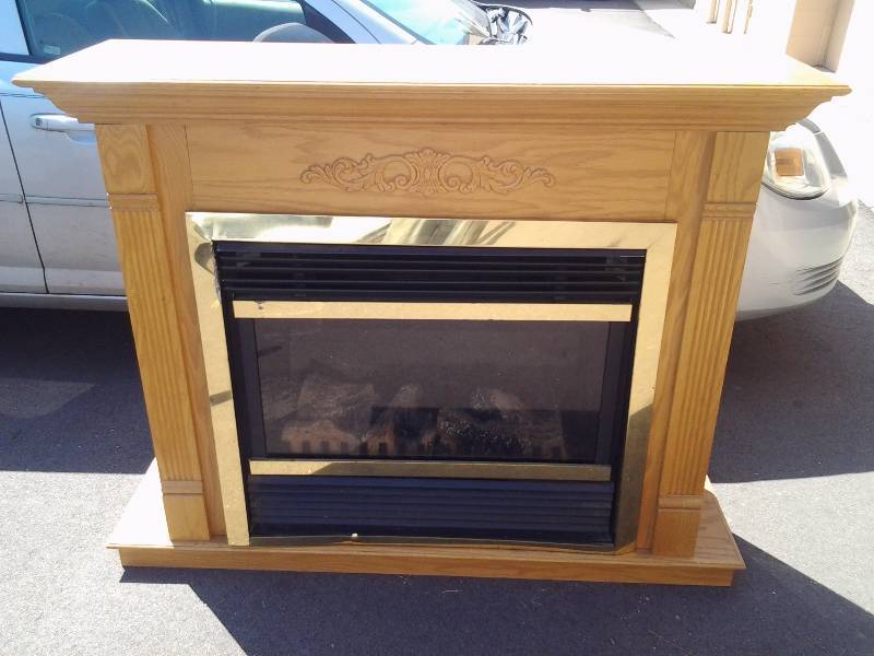 lot 32 image: Oak Electric Fireplace 43H x 52W x 16D