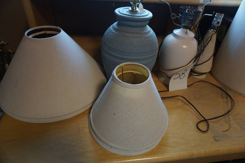 Lot of Lamps and Shades in Assorted Sizes and Styles