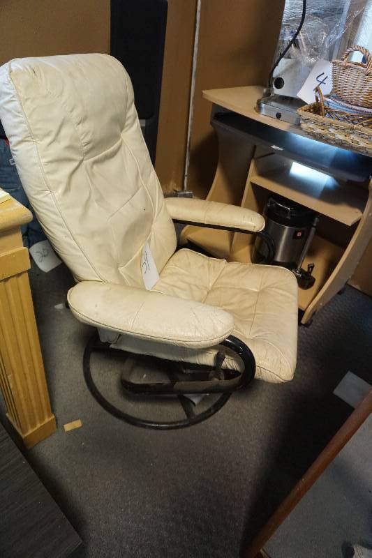 Metal Framed Leather Recliner