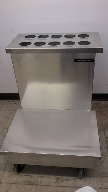 lot 73 image: Stainless steel utensil rack