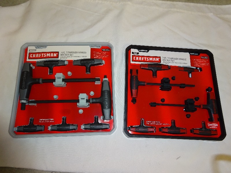 lot 9 image: Craftsman 7 pc t through handle set metric
