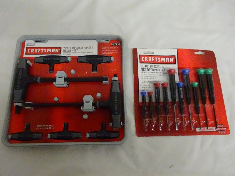 lot 10 image: Craftsman 3 pc pliers set, Craftsman Curved Jaw 5 in locking pliers
